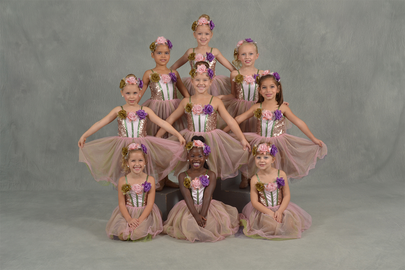 Girls wearing pink tutu ballet dress